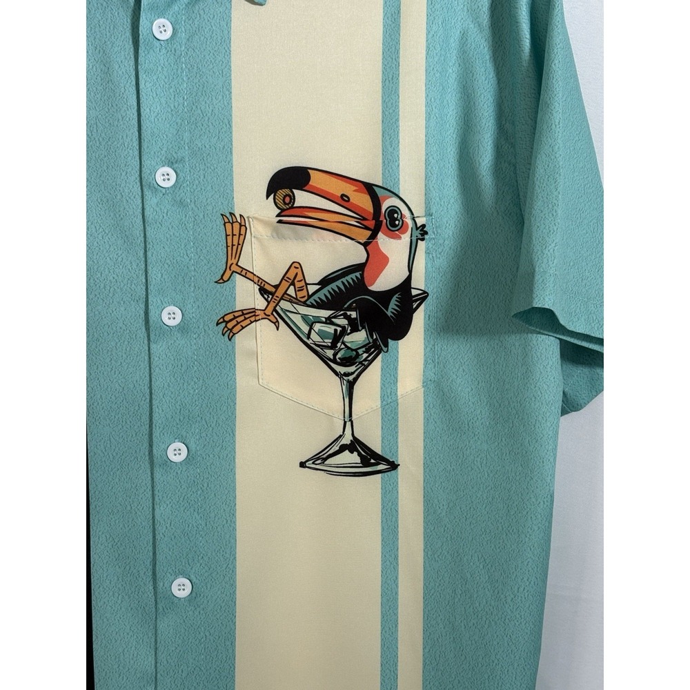Mens Tucan Cocktail Shirt Size M Button Up - Picture 4 of 5